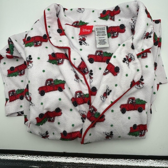 Disney Other - Disney Red and White Flannel Pajama Set Mickey Mouse Women's Sz XL GUC